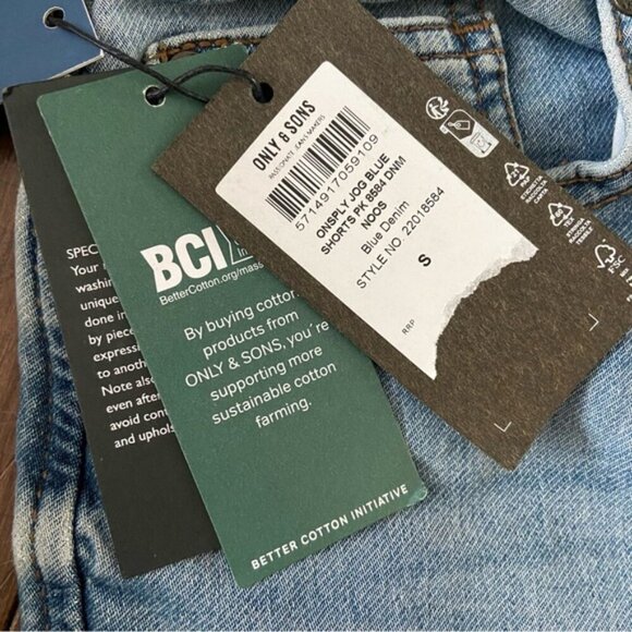 ONLY & SONS Men's Blue Denim Shorts Slim Fit New With Tags Size Small - Picture 5 of 6